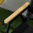 Set 2 Sedie per Esterni 54x59x78 cm Seduta in Tessuto Oxford e Acciaio  Nero  