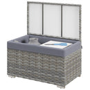 Baule da Giardino 76x45x48 cm in Rattan PE Grigio