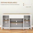 Credenza con 1 Cassetto e 3 Armadietti 140x40x75 cm Bianco   