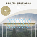 Copertura per Gazebo Pergola 4x3 m con 10 Fori di Drenaggio in Poliestere Traspirante Beige   