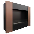 Camino a Bioetanolo da Parete 90,2x65 cm con Vetro Flig Boston 2 Bronzo