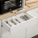 Dispensa Cucina 119x41x180 cm Ripiani Aperti Armadietti e Cassetto in Truciolato e MDF Bianco