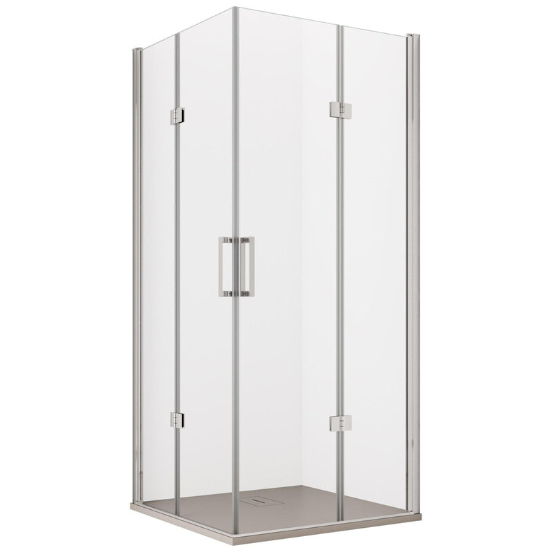 Box Doccia Angolare 2 Ante Scorrevoli a Libro in Cristallo Trasparente 6mm H195 Bonussi Lena Varie Misure