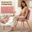 Set 2 Sedie da Pranzo 51x54x84 cm con Seduta Imbottita e Gambe in Metallo in Velluto Rosa      