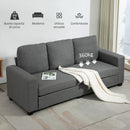Divano 3 Posti 237x94x102 cm con Cuscini Rivestimento Effetto Lino Grigio  