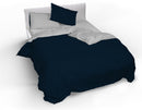 Copripiumino con Sacco e Federe Doubleface Blu Scuro\/Grigio Chiaro