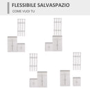 Mobile Ingresso con Scarpiera e Appendiabiti in Legno Bianco Opaco 100x32x187 cm 