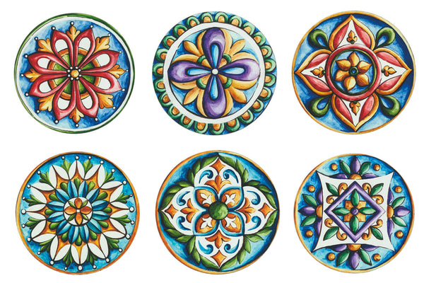 Lot de 6 sets de table ronds VdE Tivoli 1996 Maiolica online
