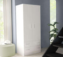Armadio 2 Ante 80x52x180 h cm in Truciolare bilaminato Bianco