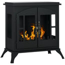 Camino a Bioetanolo da Pavimento 55x31x55 cm Bruciatore da 0,9L in Acciaio Inox Nero 