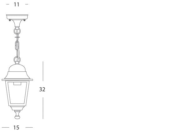 Lampada Lanterna Sospesa Piccola Colore Nero da Esterno Linea Mini Quadrata Sovil
