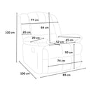 Poltrona Relax Reclinabile Manuale 89x100x100 cm in Tessuto Grigio