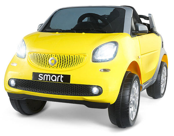 acquista Voiture Porteuse Électrique 12V Smart Fortwo Cabrio Jaune