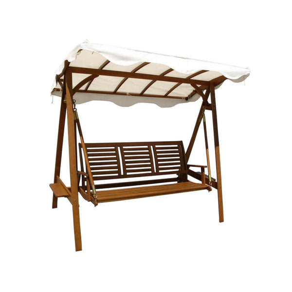 sconto Rocking Chair 3 places 206x130x200 h cm en bois marron
