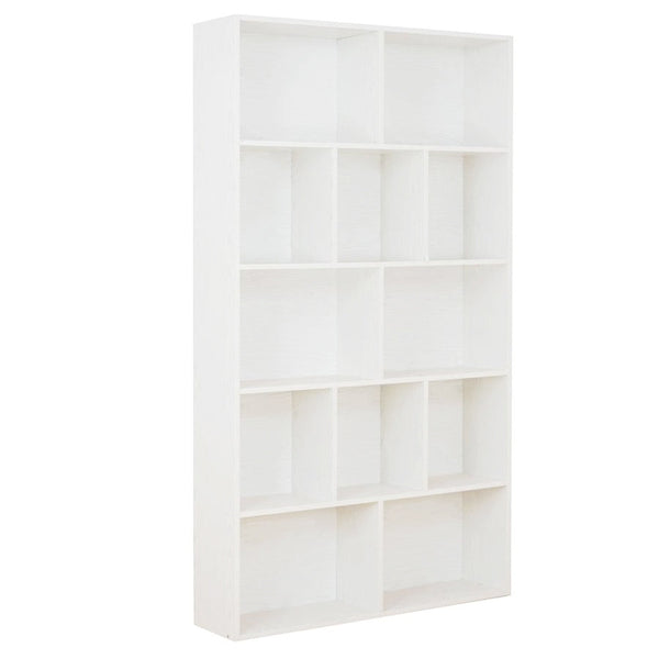 acquista Mobile libreria moderno 12 ripiani 100x180x24 cm bianco opaco