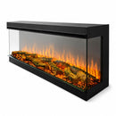 Camino Elettrico da Incasso a Parete 3 Lati Aperti 127x28x52 cm Detroit LED RGB e APP  