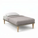 Letto 1 Piazza e Mezza con Rete Rivestita Similpelle Cappuccino Tessis Varie Misure