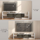 Mobile TV Ripiani e Armadietto a Ribalta con Mensola a Muro 153,6x25x42 cm Bianco e Nero 