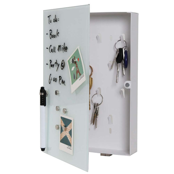 Cassetta Portachiavi con Lavagna Magnetica in Vetro + Magneti e Pennarello sconto