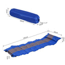Materassino Gonfiabile da Campeggio con Cuscino in PVC Blu e Grigio 191x63x5 cm 