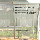 Serra a Tunnel 3,97x3x2 m con Porta Pannelli e 8 Finestre Avvolgibili in Acciaio Zincato e PE Bianco      