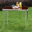 Tavolo Campeggio Picnic con Maniglia Effetto Legno 60x80x68cm Pieghevole Esterni