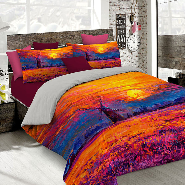 online Housse de couette avec imprimé sur le sac double et les taies d'oreiller