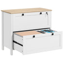 Armadietto Portadocumenti con 2 Cassetti per Documenti A4 con Chiavi 76x40x76 cm Bianco 