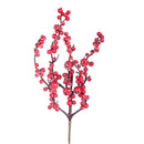 Set 12 Rami Ilex Ghiacciato H35 cm Rosso
