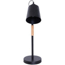 Lampada da Tavolo con Angolo Regolabile in Metallo e Legno Nero 30x18x62 cm 