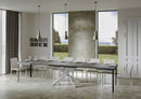 Tavolo Allungabile 120-380x90x77 cm Volantis Cemento Telaio Bianco 