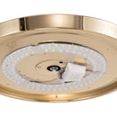 Ventilatore Lampadario da Soffitto 4 Pale Richiudibili Telecomando Luce Ø49 cm in Acciaio ABS e PMMA Bronzo      