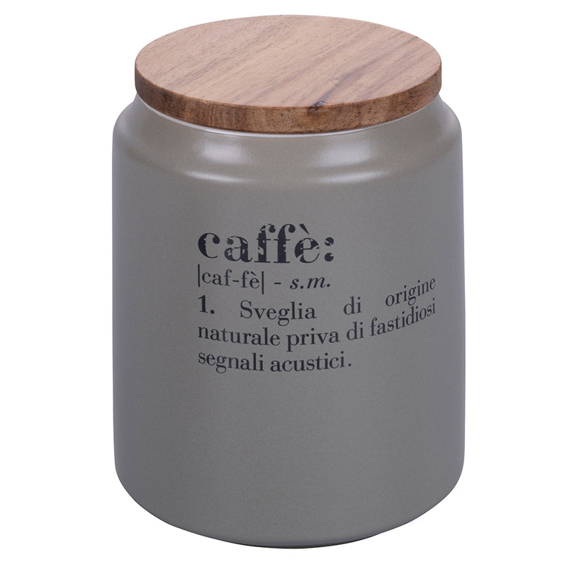 Barattolo Caffè con coperchio bamboo 800 ml in Gres VdE Tivoli 1996 Grigio