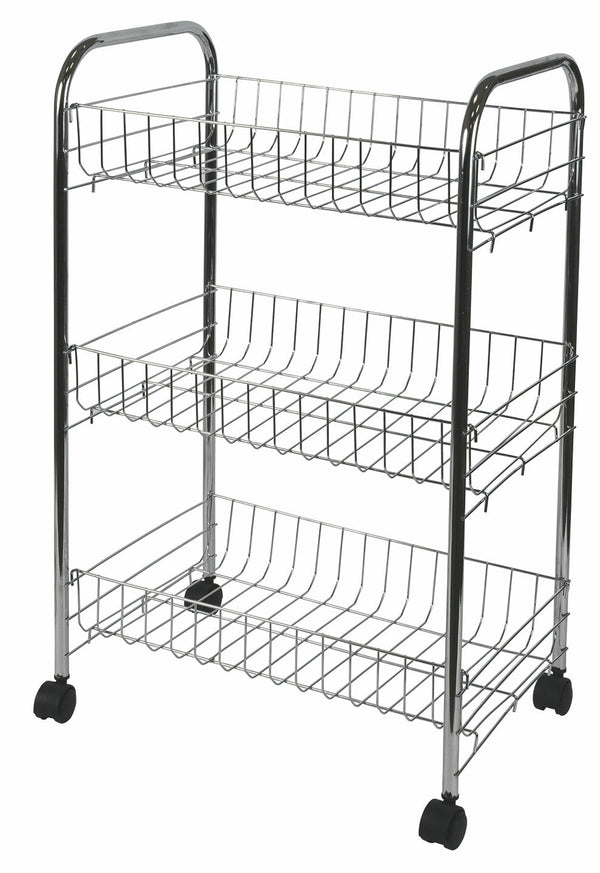 acquista Desserte de Cuisine 3 Étagères 40x26x62 cm en Métal Chromé