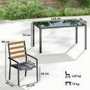  Pezzi Set da Pranzo da Giardino con Tavolo e 6 Sedie Struttura in Acciaio Nero      