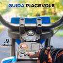 Moto Elettrica per Bambini 3-6 Anni 107x56x70 cm Batteria 12V e Rotelle Rimovibili Blu   