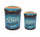Set 2 Pouf Conteneur Rond en MDF Bleu Bière