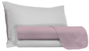 Set Lenzuola Sopra Sotto e Federe Doubleface Rosa Antico\/Grigio Chiaro