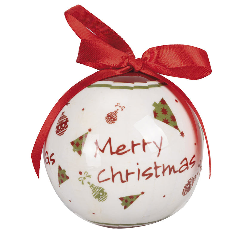 Set 14 Palle di Natale Ø7,5 cm in Polyfoam con Box Bianco