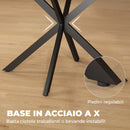 Tavolo da Pranzo Allungabile 4-6 Posti 135x100x75 cm con Prolunga a Farfalla e Base a X in MDF e Acciaio Marrone Rustico      
