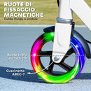 Monopattino per Bambini 3-8 Anni con Ruote Luminose Impugnatura Regolabile e Freno Posteriore Bianco      