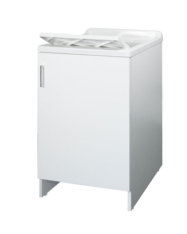 Mobile Lavatoio 1 Anta in Nobilitato 45x50x85 cm Vasca in PP con Asse in Resina e Kit di Scarico Bianco acquista