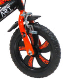Bicicletta per Bambino 12"" 1 Freno Street Art Nero e Arancione