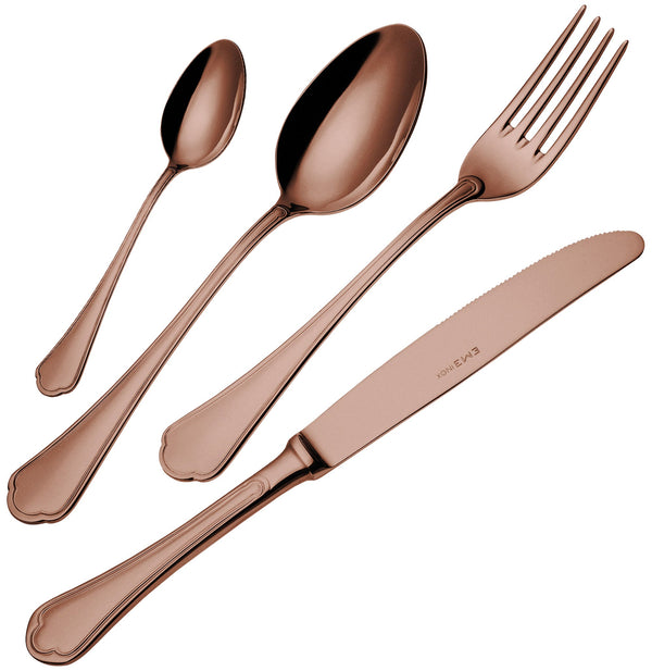 Ménagère de Service 24 Pièces en Acier 18/10 PVD Eme Domus Chocolat sconto