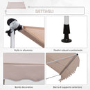 Tenda da Sole Avvolgibile 3x1.5m Autoportante Beige 