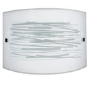 Applique 1xE27 Finali Cromo Vetro Lastra Bianco Decorato Righe E-Energy Manuela