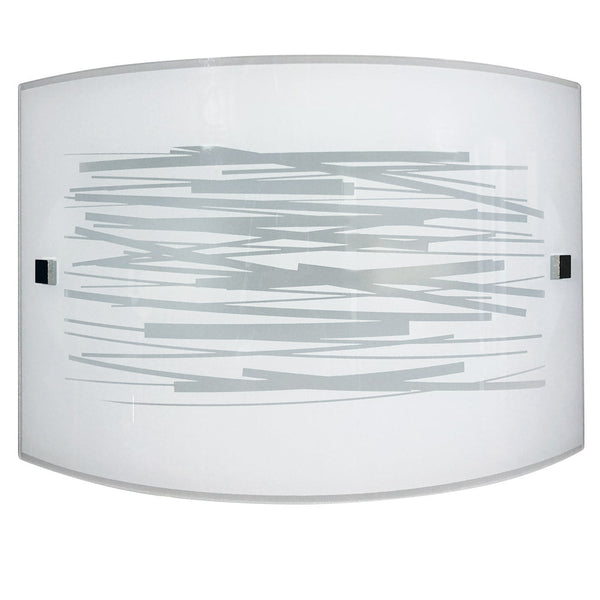 Applique 1xE27 Chrome Finitions Plaque de Verre Blanc Décoré E-Energy Lines Manuela online