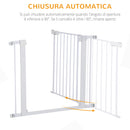 Cancelletto Sicurezza Regolabile per Cani 75-96 cm in Acciaio e Plastica Bianco