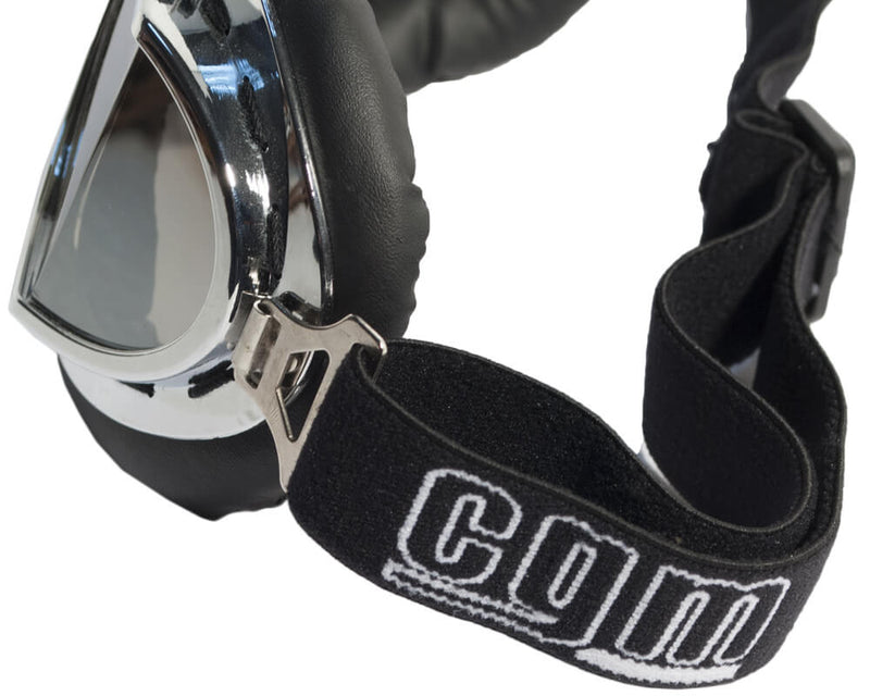 Occhiali per Moto in Similpelle Lenti Specchiate CGM Retrò 703V
