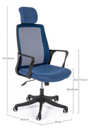 Sedia Ufficio 59x63,5x114 cm Laurent in Tessuto